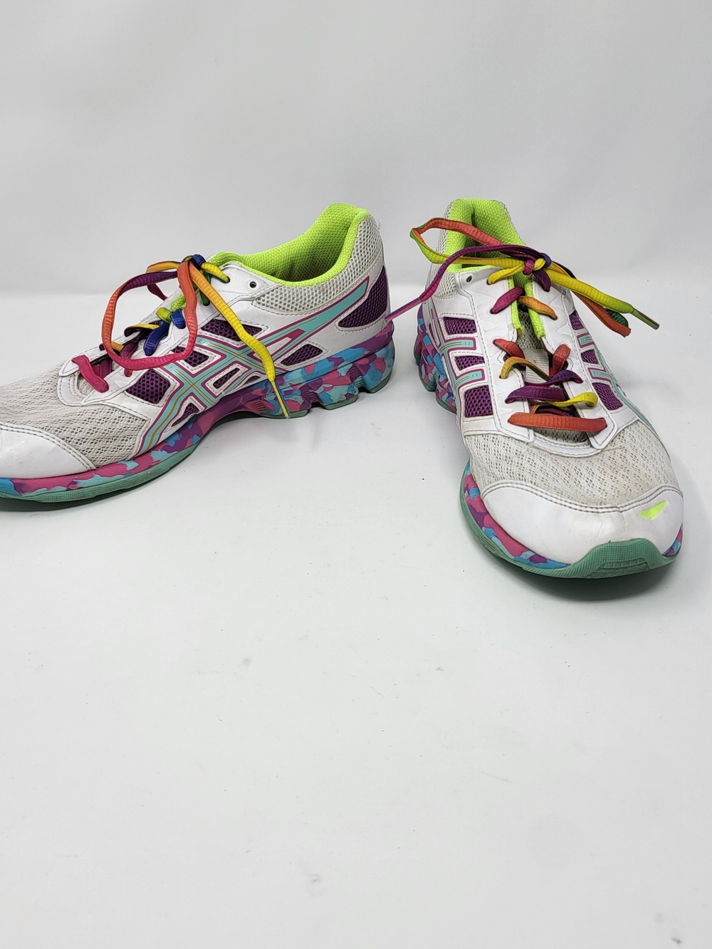 ASICS White Multicolor Running Shoes